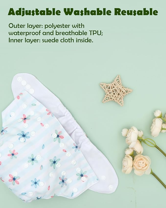 ALVABABY Baby Cloth Diapers 6 Pack - Image 5
