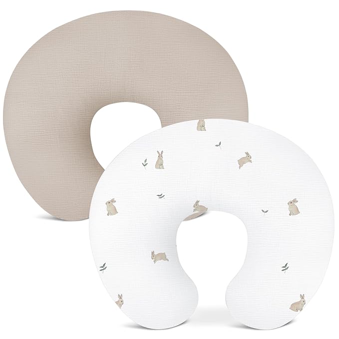 Nursing Pillow Covers 2 Pack, Muslin Nursing Cover by Wimist