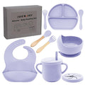 100% Silicone Baby Feeding Set, BPA Free Baby Dishes Set by Dormlony
