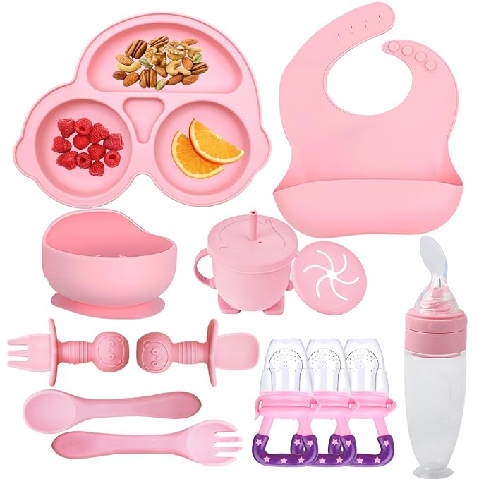 Silicone Baby Feeding Set, Miicasa Baby Led Weaning Supplies Kit by MIICASA