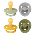 BIBS Pacifiers - Colour 4 Pack | Round Nipple Baby Pacifier | BPA Free Natural by BIBS