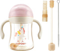 Sippy Cups for Toddlers 1-3, Spill Proof Weighted Straw Cup by KidsBrain-BoostingPlayspace