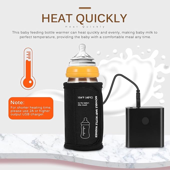 Portable Bottle Warmer for Travel, Car Baby Bottle Warmer USB Powered Portable - Image 3