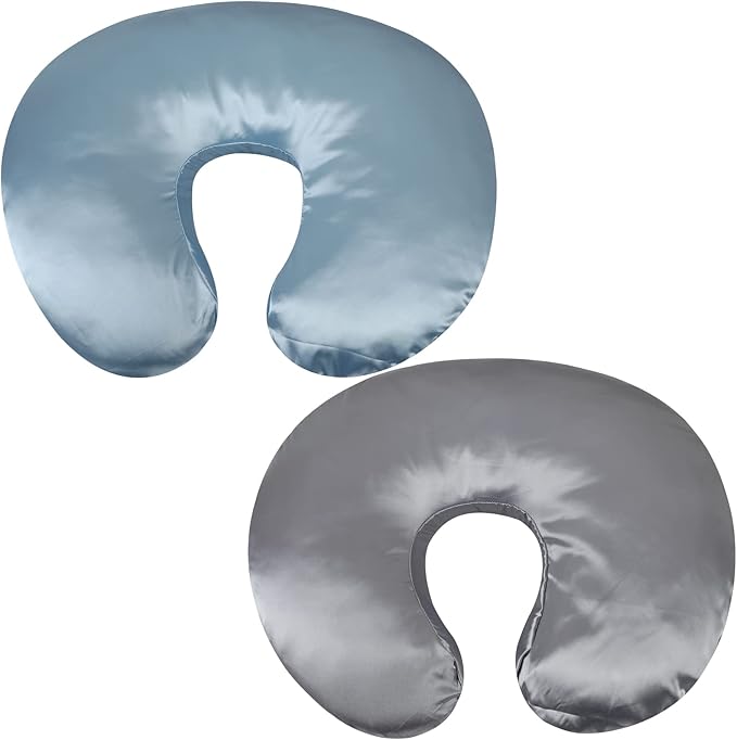 Satin Nursing Pillow Cover Set 2 Pack Ultra Soft Silk Compatible by Unknown