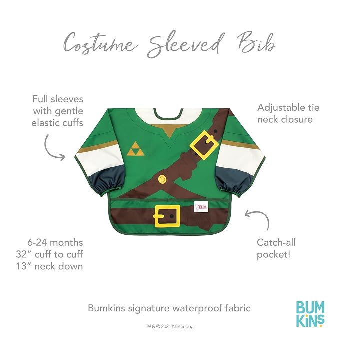 Bumkins Sleeved Bib for Girl or Boy, Baby and Toddler for 6-24 Mos, Essential - Image 5