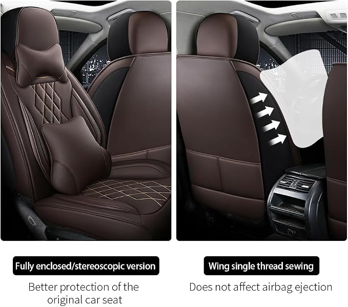 Leather Car Seat Covers for Volkswagen Atlas 2019-2023 Waterproof, Breathable - Image 4