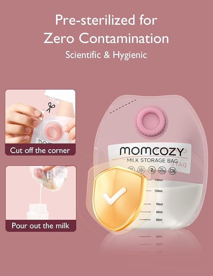 Momcozy Screw-on Breastmilk Storage Bags, 48 Ct, Holds 5 oz, Disposable & BPA - Image 3