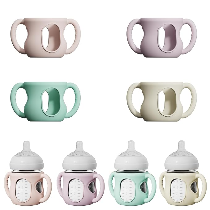 4 Pack Silicone Sleeves for Avent Natural Glass Bottles, Anti Breakage Bottle by AYHIT