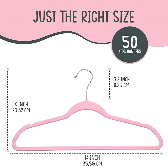 50 Premium Kids Velvet Hangers - Image 2