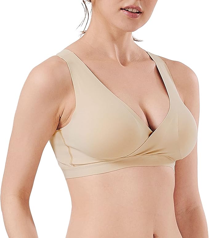 Mamaway Silky Crossover Nursing Maternity Wireless Bra, No Buckle, No Show by Mamaway