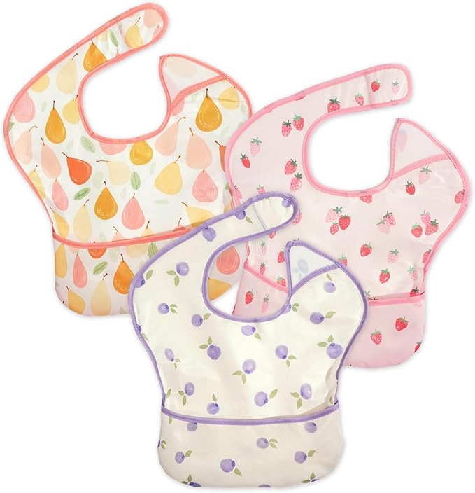3-Pack Waterproof Baby Bibs for Eating by CoolaPeach
