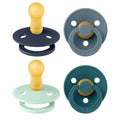 BIBS Pacifiers - Colour 4 Pack | Round Nipple Baby Pacifier | BPA Free Natural by BIBS