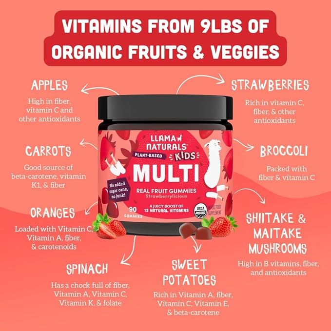 Llama Naturals Kids Multivitamin Gummies, Organic - Image 3