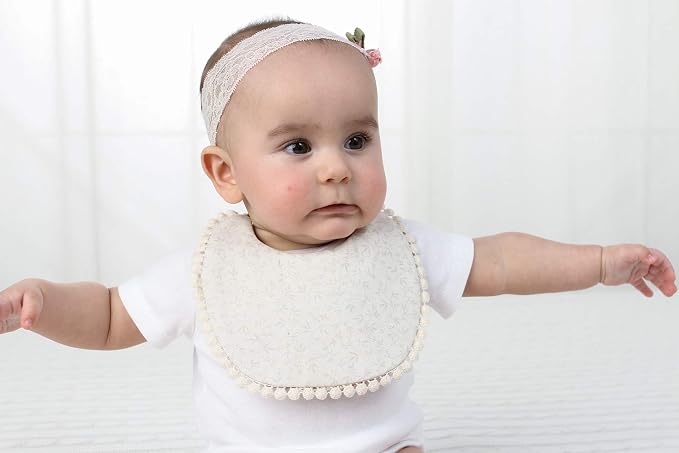 GZMM Baby Bib For Girls, Reversible Waterproof Handmade Natural Cotton Baby - Image 4