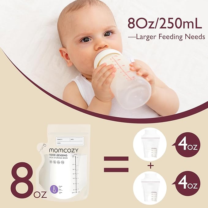 Momcozy Easy Pour Breastmilk Storage Bag, Temp-Sensing Color Change, No Leak - Image 5