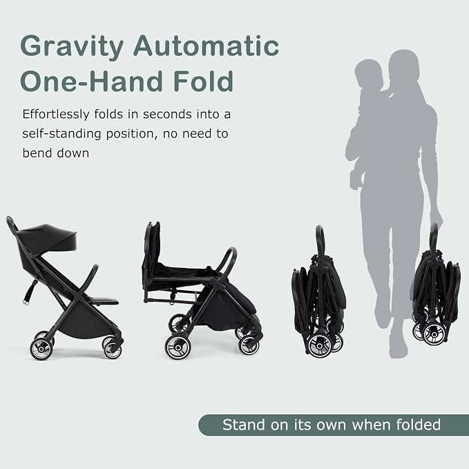 INFANS Lightweight Baby Stroller, Ultra-Compact Fold Airplane Ready Travel - Image 3