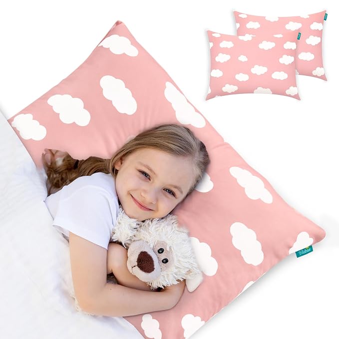 Toddler Pillow for Sleeping, Kid Pillow 14" x 19" for Travel Bed, Soft & - Image 2