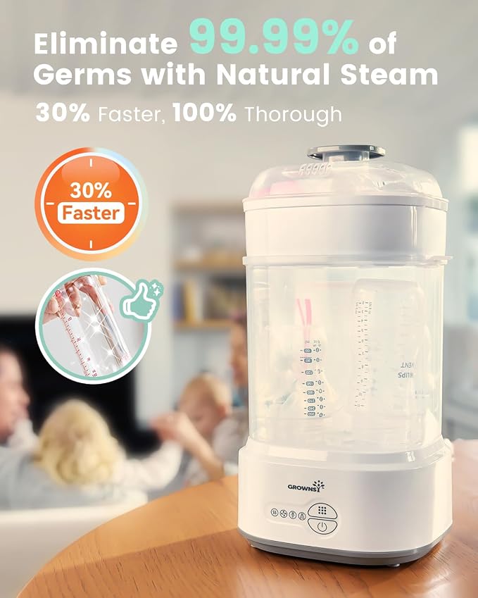 GROWNSY Bottle Sterilizer and Dryer, Compact Electric Steam Baby Bottle - Image 4