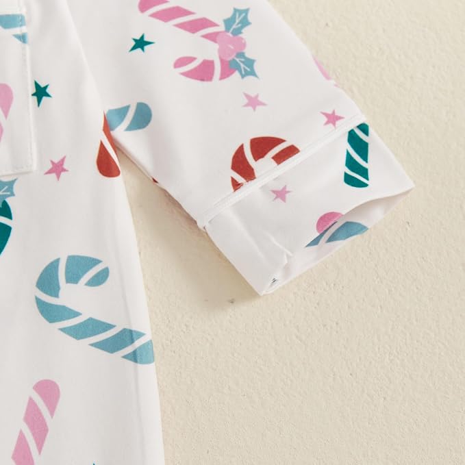 Balaflyie Baby Girl Button Down Pajamas Romper One-Piece Jumpsuit Long Sleeve - Image 5