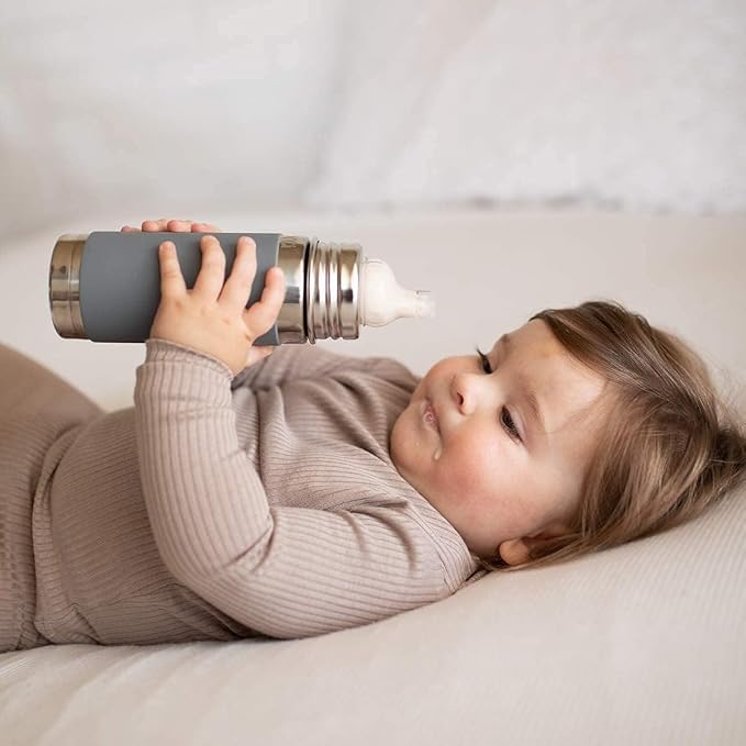 Pura Kiki 9oz/260ml Stainless Steel Insulated Sippy Bottle w/Sleeve, - Image 9