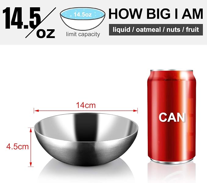 Stainless Steel Bowls for Kids, 18/8 Stainless Steel Toddler Bowl, Durable & - Image 7