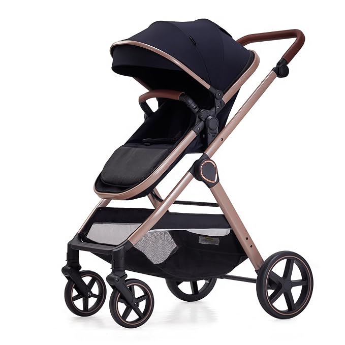 2 in 1 Baby Stroller, Newborn Infant Toddler Convertible Bassinet Pram Stroller - Image 9