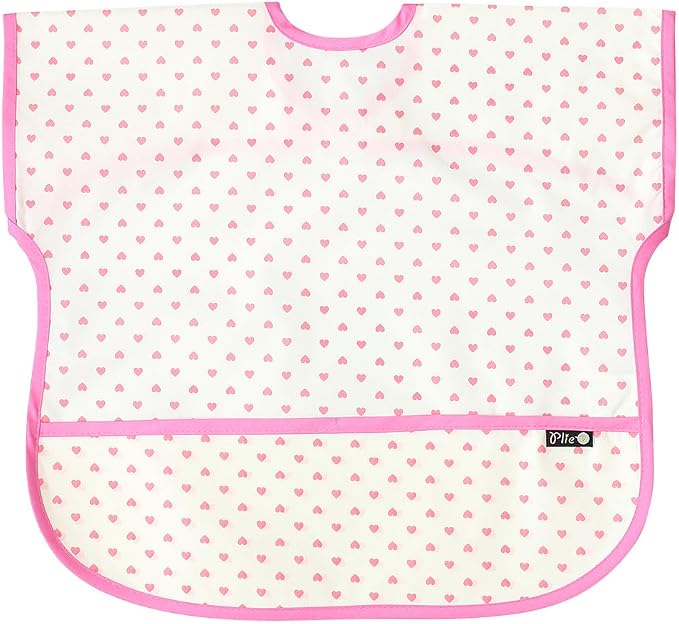 Short Sleeve Waterproof Bib for Toddlers – Feeding Apron for Mealtime, by Plie
