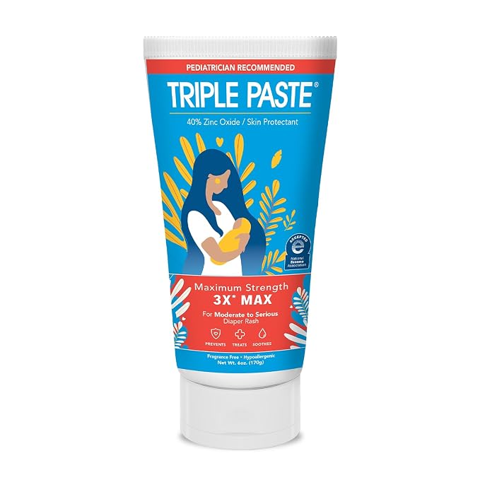 Triple Paste 3X Max Diaper Rash Ointment, Maximum Strength Zinc Oxide Ointment by TriplePaste