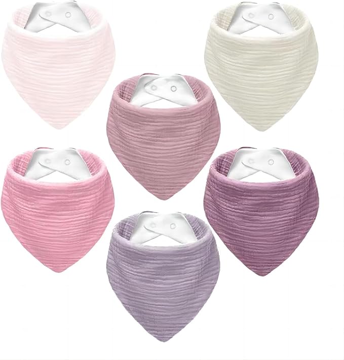 Muslin Baby Bibs, Soft Triangular Baby Bandana Drool Bibs by NISXABEBE
