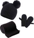 Duoyeree Baby Winter Hat Scarf Glove Beanie Set Girls Boys Pom Pom Knitted by Duoyeree