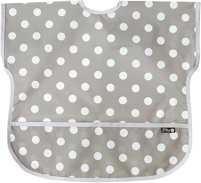 Short Sleeve Waterproof Bib for Toddlers – Feeding Apron for Mealtime, by Plie