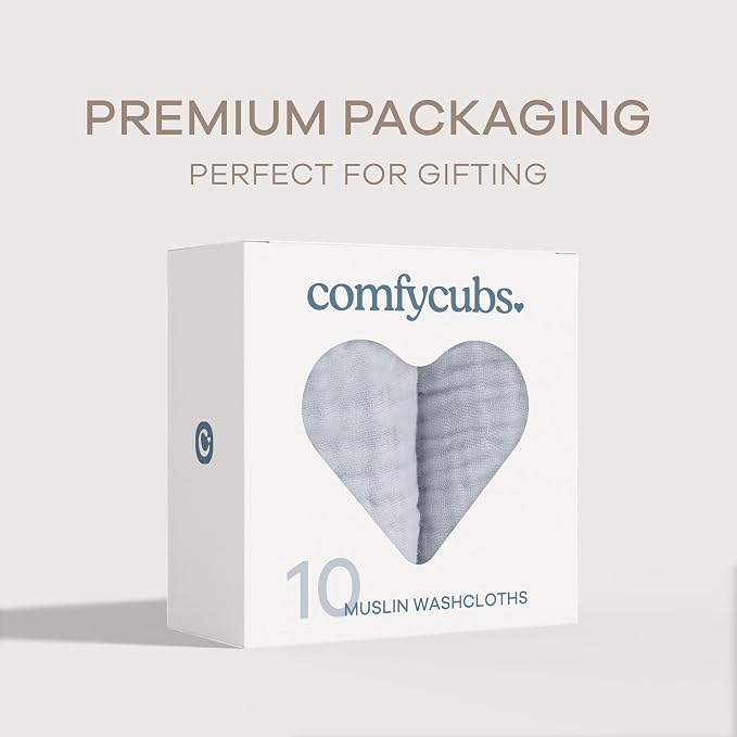 Comfy Cubs Muslin Baby Washcloths 10 Pack - Image 6