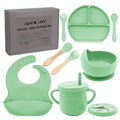 100% Silicone Baby Feeding Set, BPA Free Baby Dishes Set by Dormlony