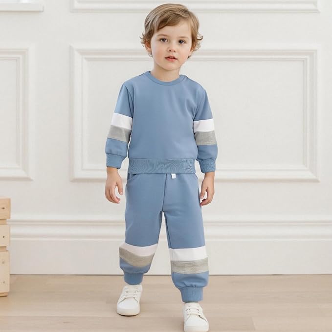 Kuriozud Toddler Baby Boy Fall Winter Clothes Long Sleeve Crewneck Pullover - Image 3