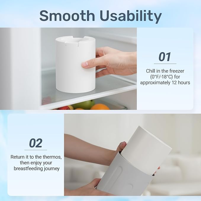 Cooling Gel Tube for Breast Milk – 24 Hour Cold Retention, Compatible - Image 2