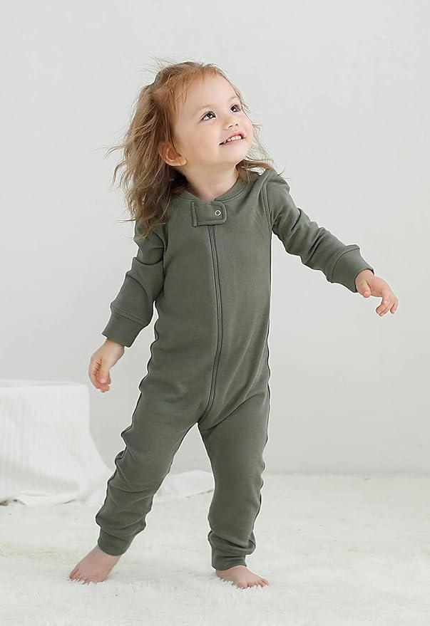 Owlivia Organic Cotton Baby Boy Girl Zip up Sleep 'N Play Pjs, Long Sleeve - Image 3