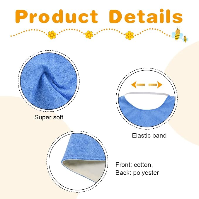 Vicloon Baby Bibs, Baby Bibs for Boys, Terry Drool Cotton Bibs Waterproof - Image 3