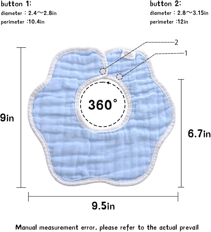 Muslin Baby Bibs for Drooling and Teething Newborn Drool Bibs for Baby Girl Boy - Image 2