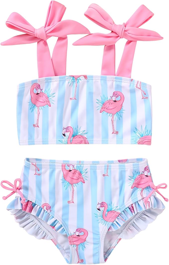 Toddler Swimsuit Girl Color Block Stripe Swimwear Baby Girl Summer Beach by MAMAMI