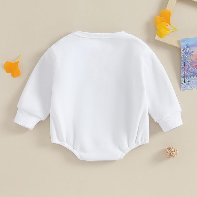 VISGOGO Newborn Infant Baby Boy Girls Oversized Romper Little Dude Sweater - Image 5
