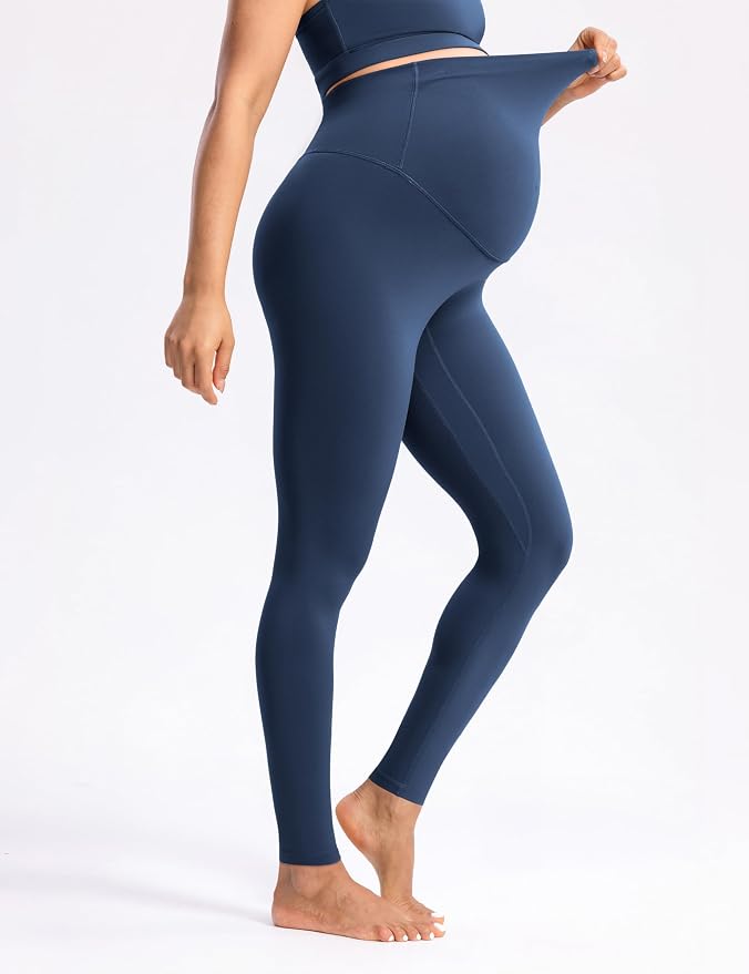 POSHDIVAH Women's Creamluxe Maternity Leggings 25"/28" Over The Belly Pregnancy - Image 5