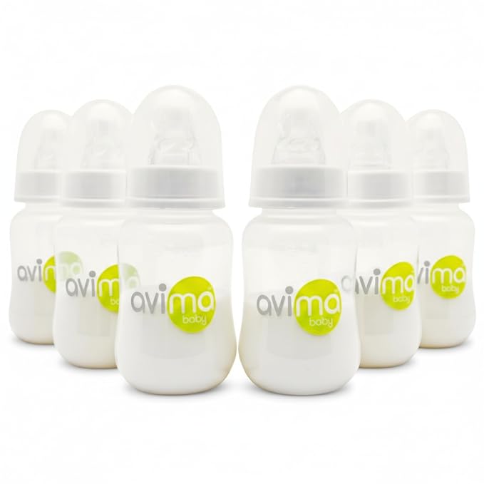 Avima Anti-Colic Baby Bottles – 4 oz, Slow Flow Nipples – BPA-Free, Standard by AvimaBaby