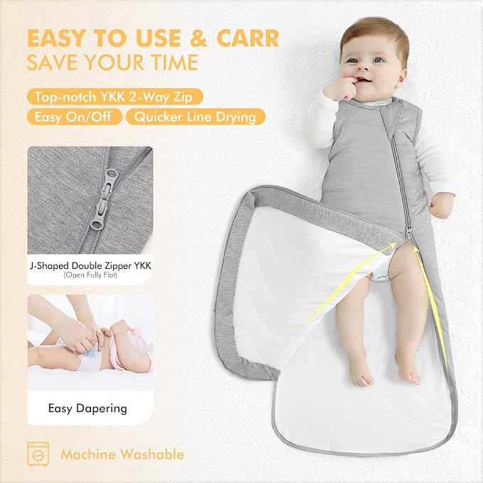 HAPIU Rayon Made from Bamboo Winter Baby Sleep Sack 2.5 TOG, 2-Way Zipper YKK - Image 3