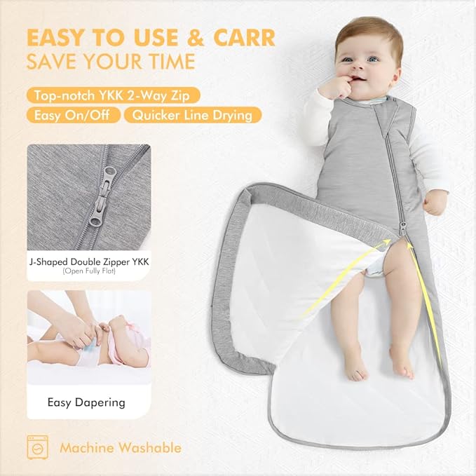 HAPIU Rayon Made from Bamboo Winter Baby Sleep Sack 2.5 TOG, 2-Way Zipper YKK - Image 3