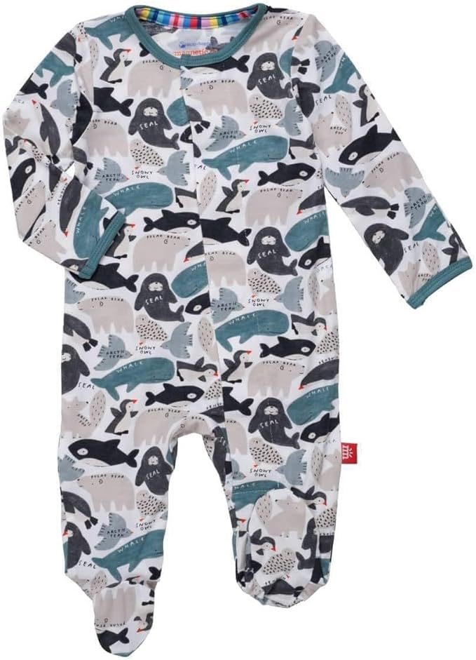 Magnetic Me Girls Modal Magnetic Baby Footie Pajamas | Silky Soft Modal Fabric by magneticme