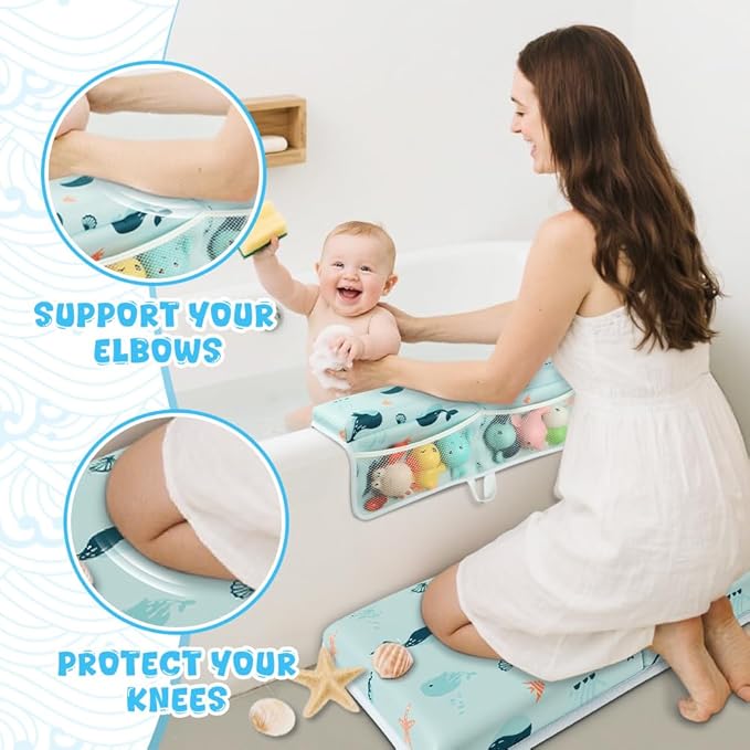 SKEFOLI Baby Bath Kneeler and Elbow Rest Pad Set, 1.5" Thick Baby Bath Kneeler - Image 4