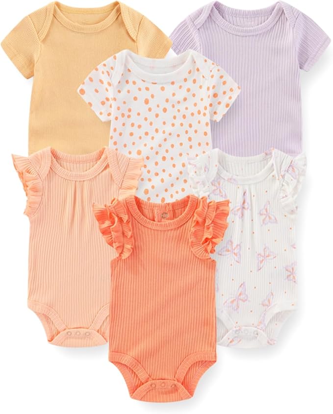 Fashion Baby Boy Girl Bodysuits 6-Pack Casual Cotton Soft Infants Outfit New by JELYLOVE