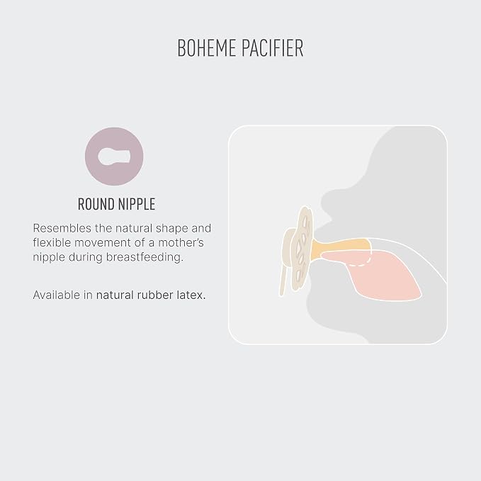 BIBS Boheme Pacifier 4-Pack. BPA Free Dummy Pacifier, Round Nipple. Natural - Image 4