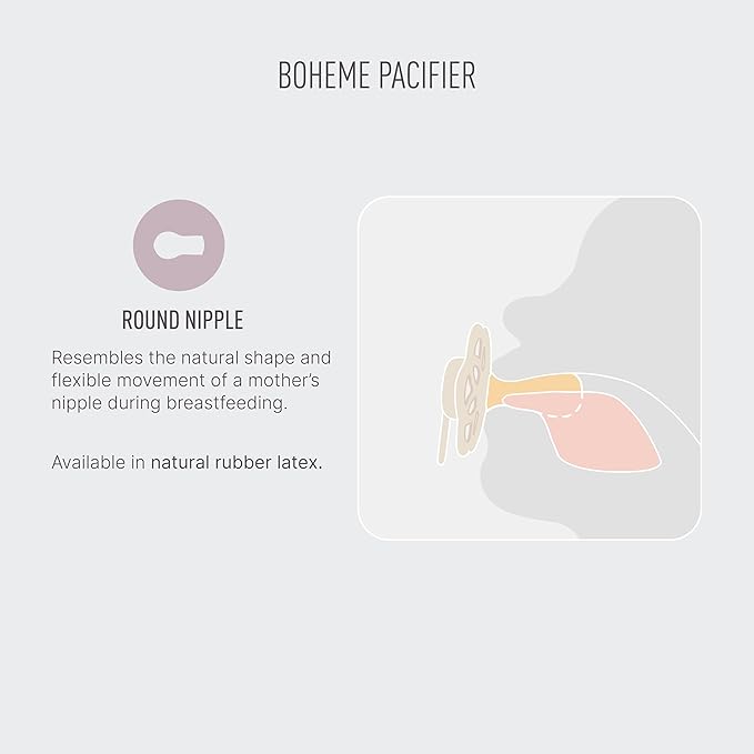 BIBS Boheme Pacifier 4-Pack. BPA Free Dummy Pacifier, Round Nipple. Natural - Image 4