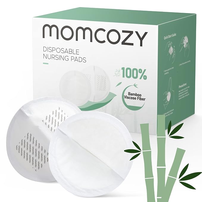 Momcozy Bamboo Fiber Disposable Nursing Pads, 100% Natural Materials and 100% by Momcozy